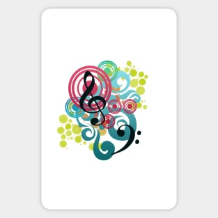 Music swirl (white) Sticker